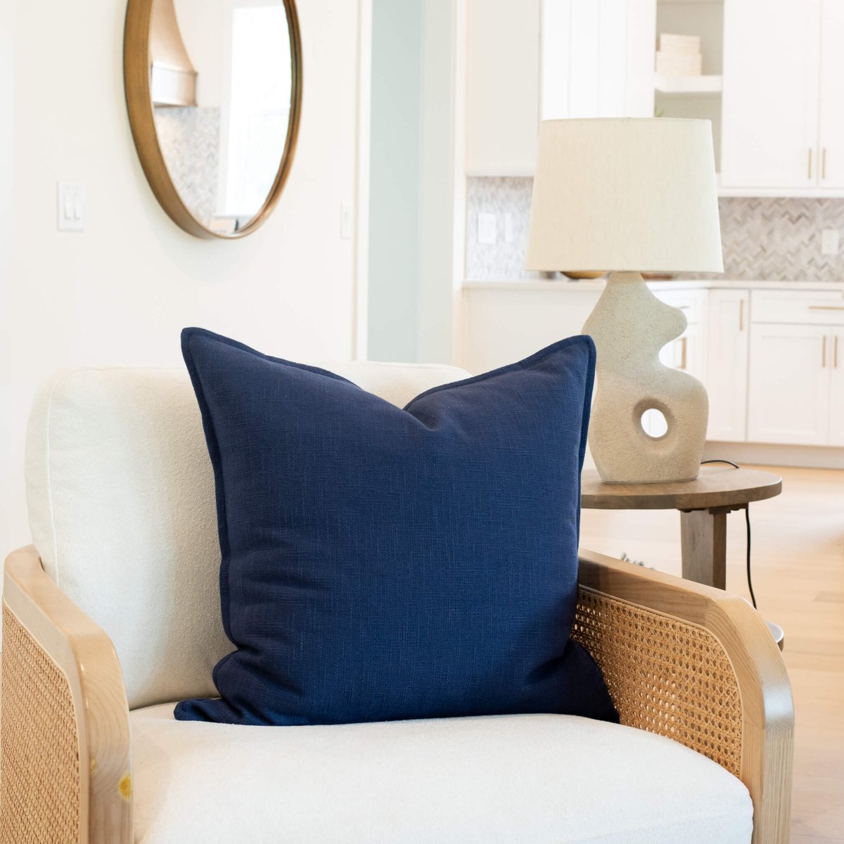Apartment No.3 Noa Solid Color Pillow Cover | Blue Cotton