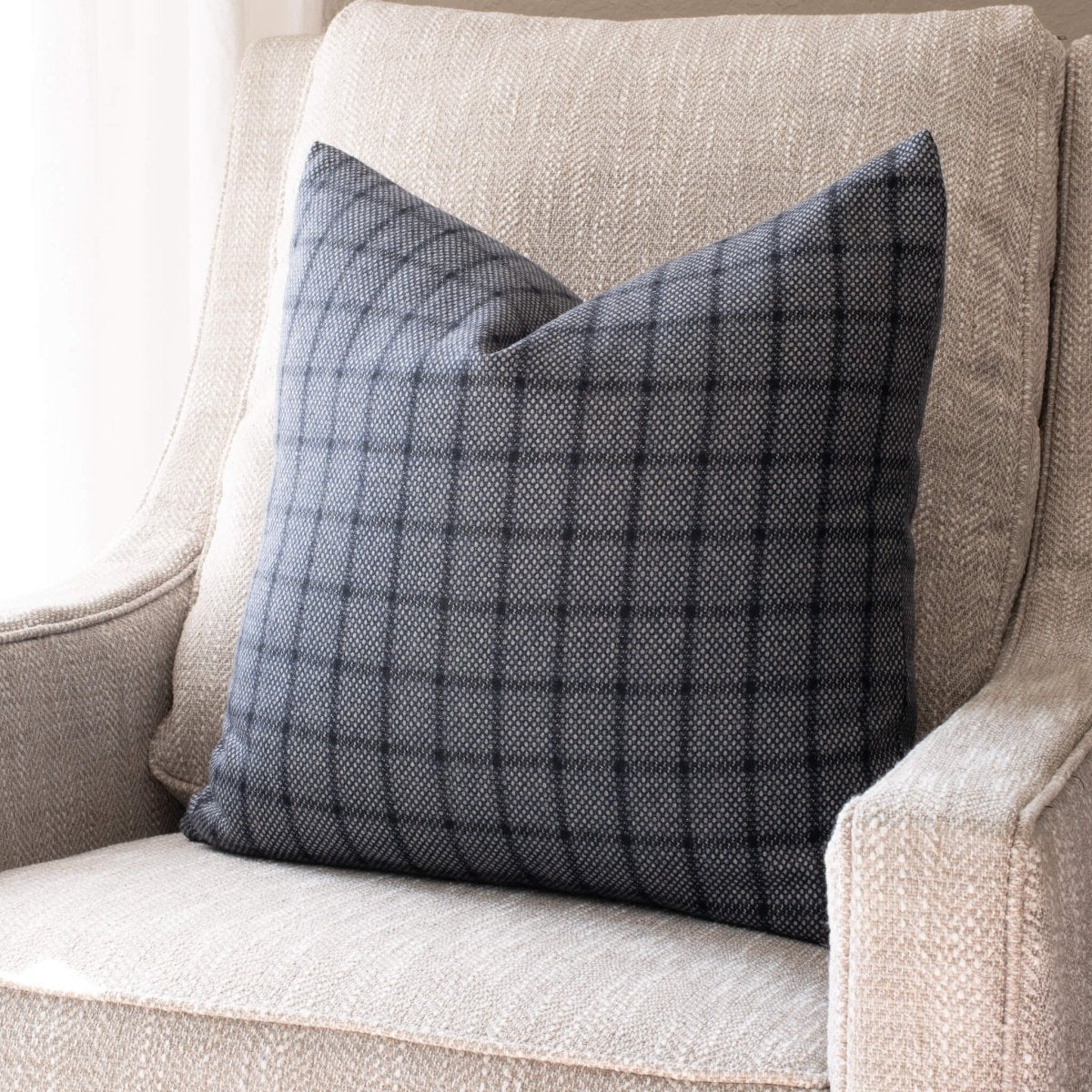 Apartment No.3 Paloma Blue Handwoven Wool Blend Pillow Cover