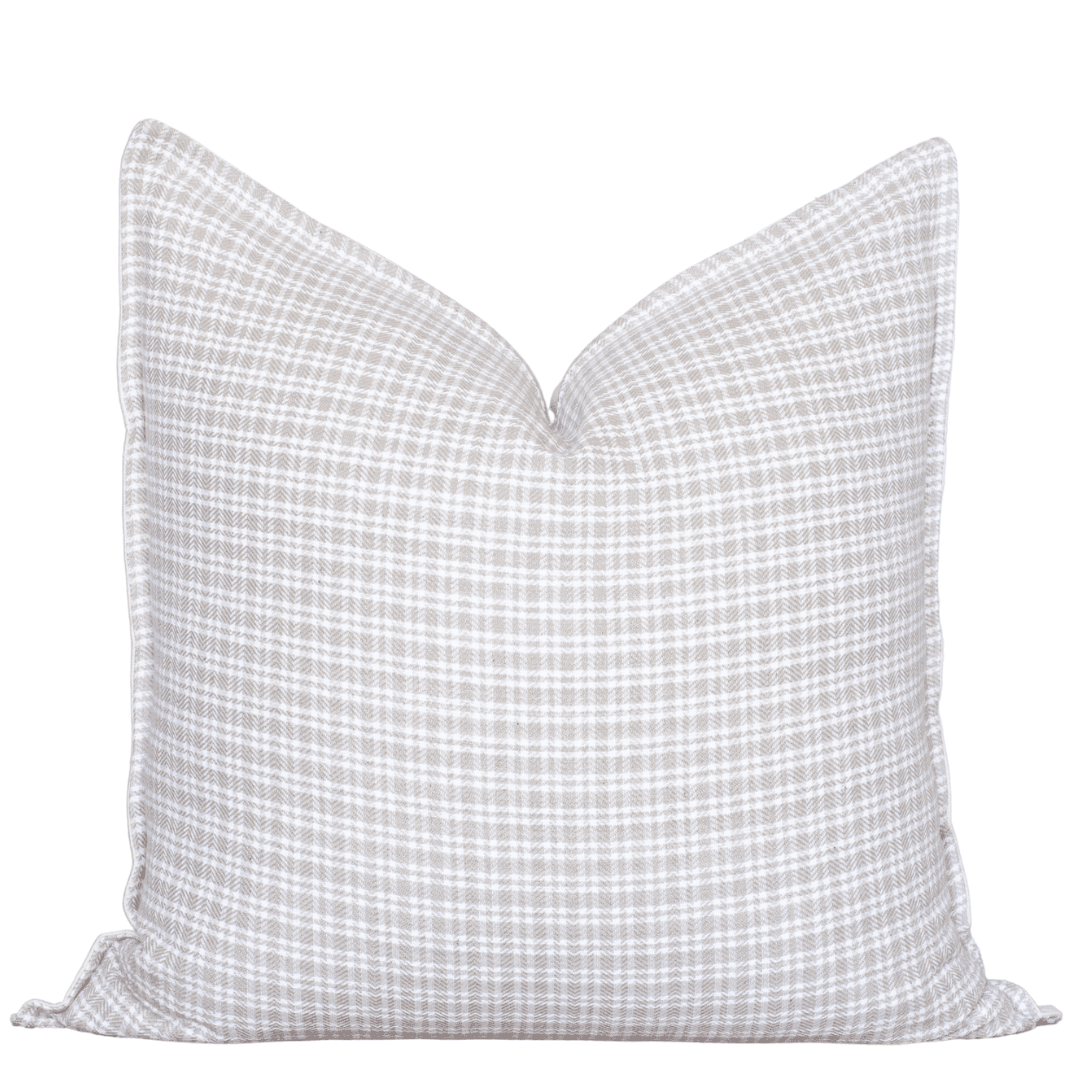 Apartment No.3 Paz Handwoven Cotton Pillow Cover | Taupe & White