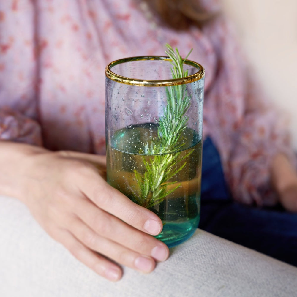
                      
                        Twine Living Aqua Bubble Glass Tumbler, Set of 2 - lily & onyx
                      
                    
