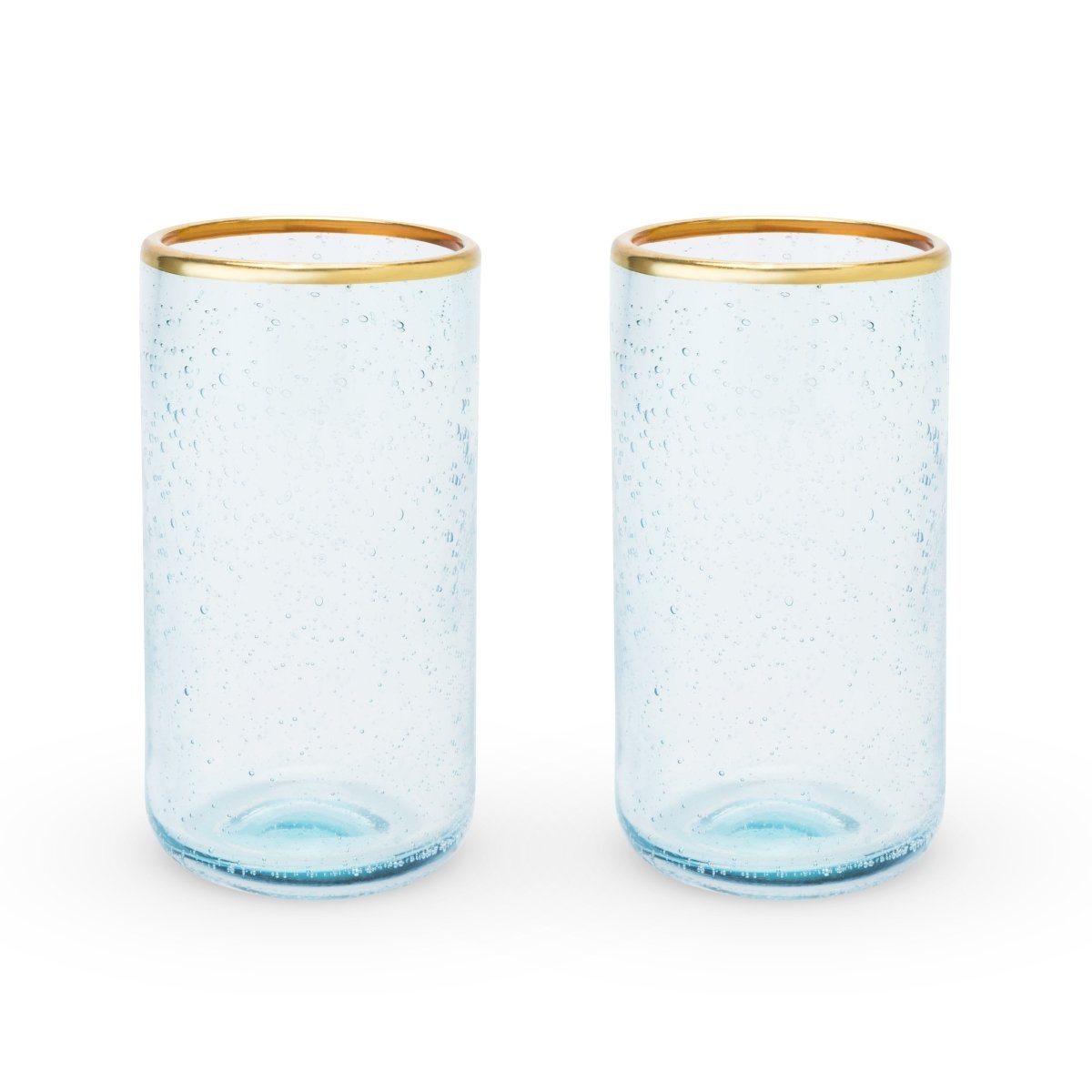 Twine Living Aqua Bubble Glass Tumbler, Set of 2 - lily & onyx