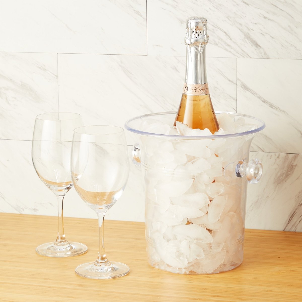 True Arctic Acrylic Wine Bottle Ice Bucket in Clear - lily & onyx