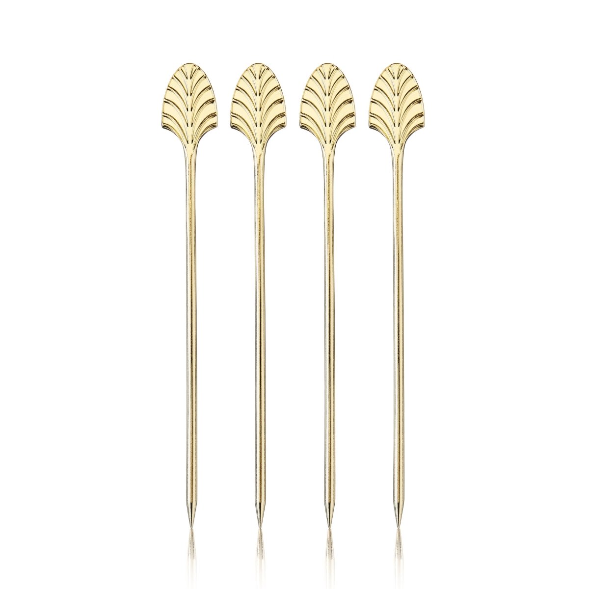 Viski Art Deco Cocktail Picks in Gold, Set of 4 - lily & onyx