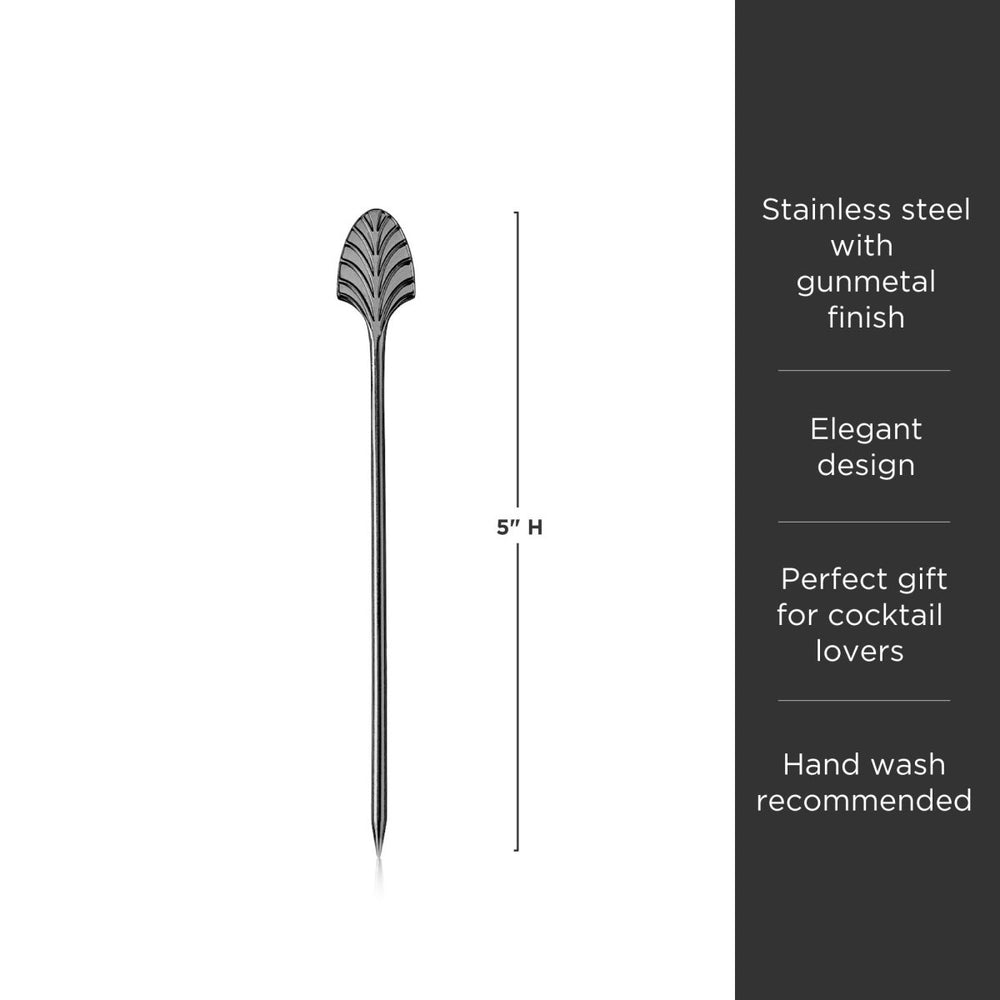 
                      
                        Viski Art Deco Cocktail Picks in Gunmetal, Set of 4 - lily & onyx
                      
                    