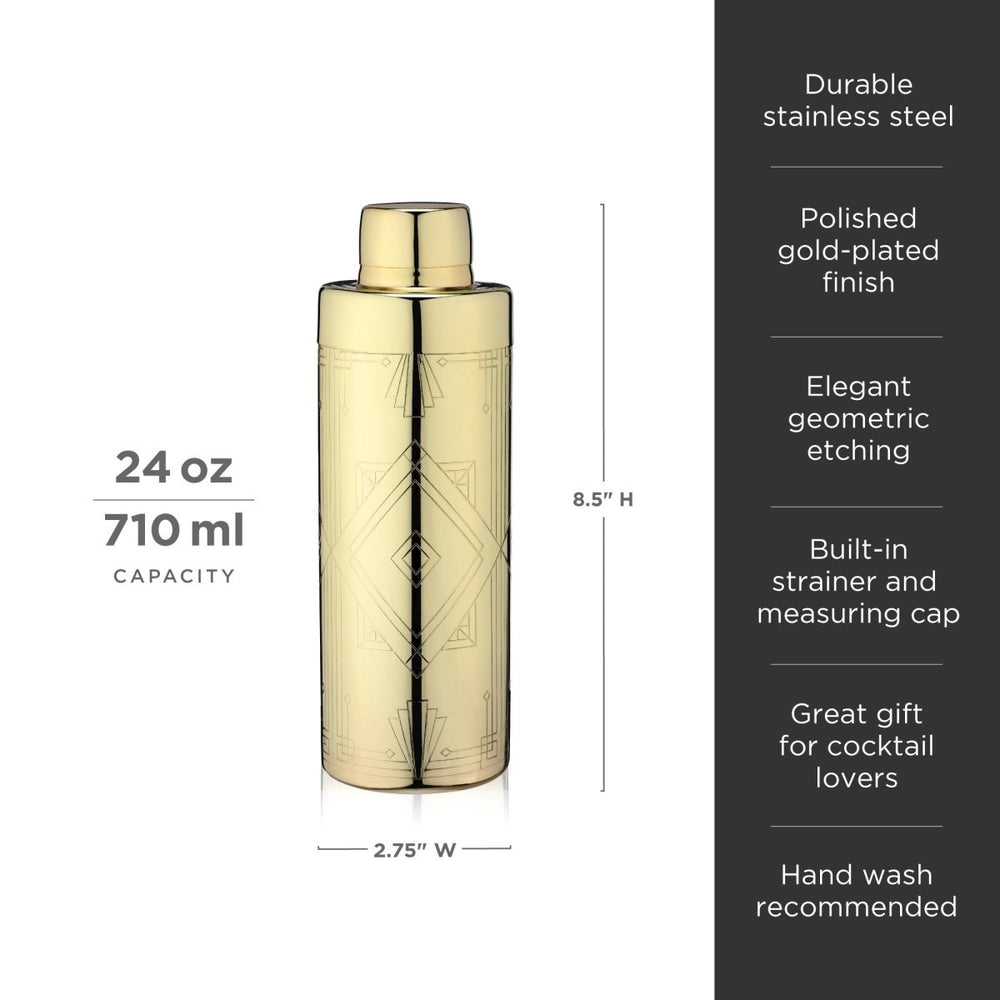 
                      
                        Viski Art Deco Cocktail Shaker, Gold - lily & onyx
                      
                    