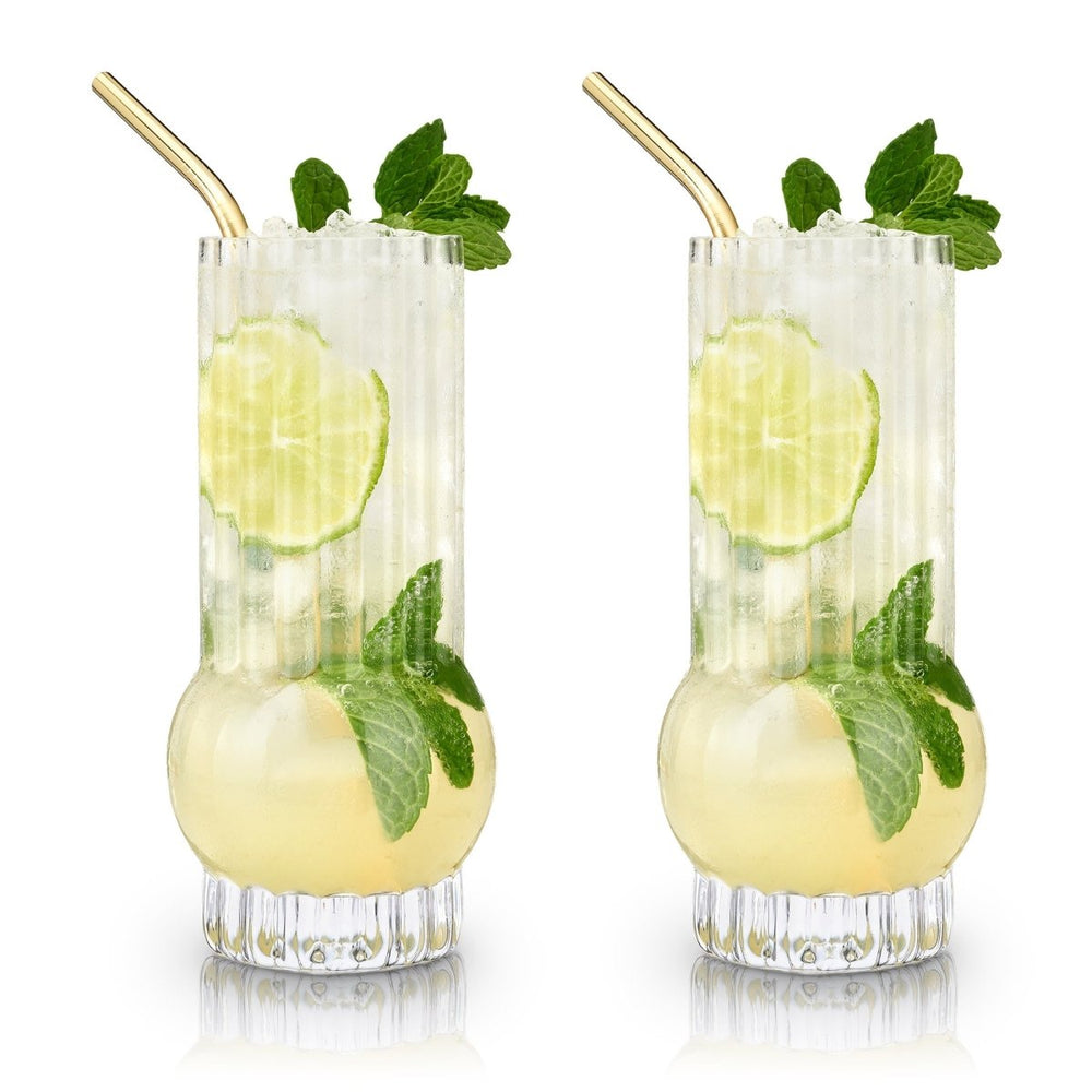 
                      
                        Viski Art Deco Crystal Highball Glasses, Set of 2 - lily & onyx
                      
                    