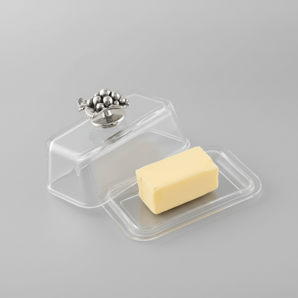 Arthur Court Designs Glass Butter Dish - Grape