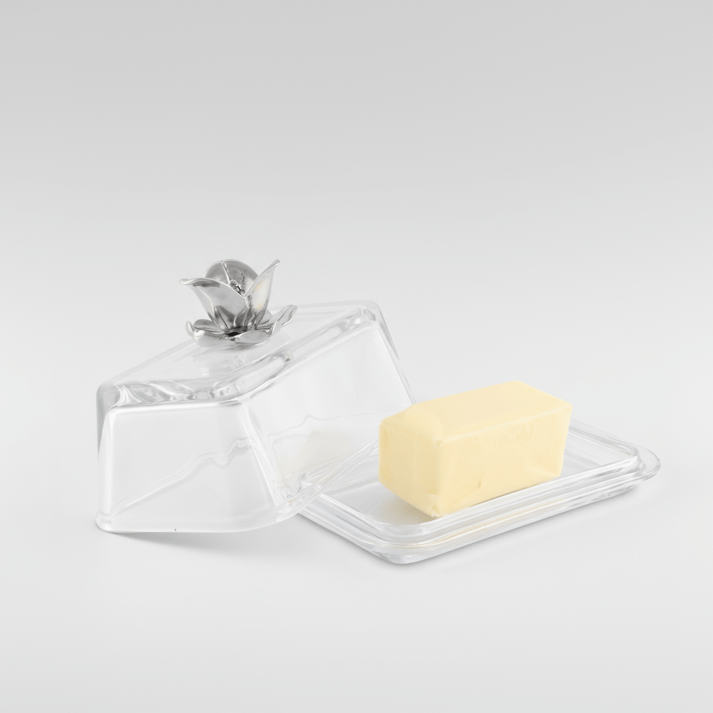 Arthur Court Designs Glass Butter Dish - Magnolia
