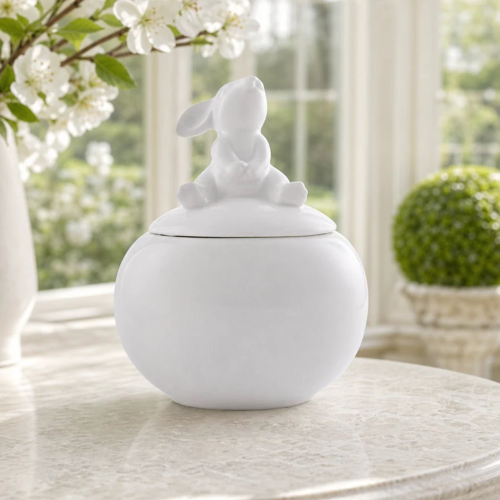 Arthur Court Designs Porcelain Sitting Bunny Sugar Bowl | Spring & Easter Table Decor