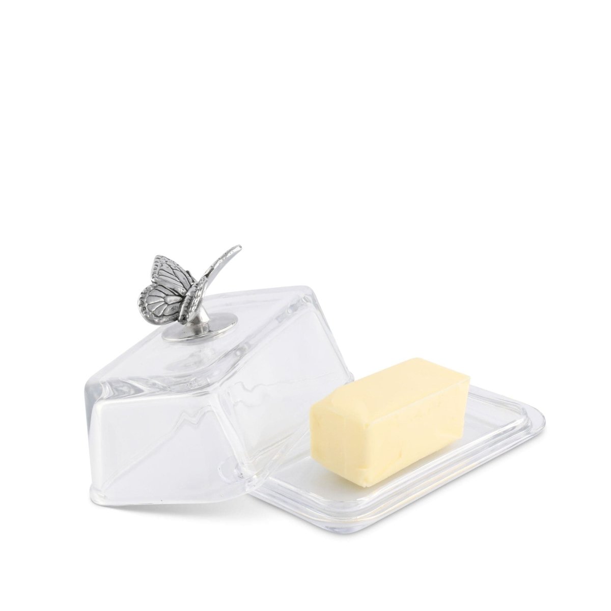 Arthur Court Designs Glass Butter Dish - Butterfly