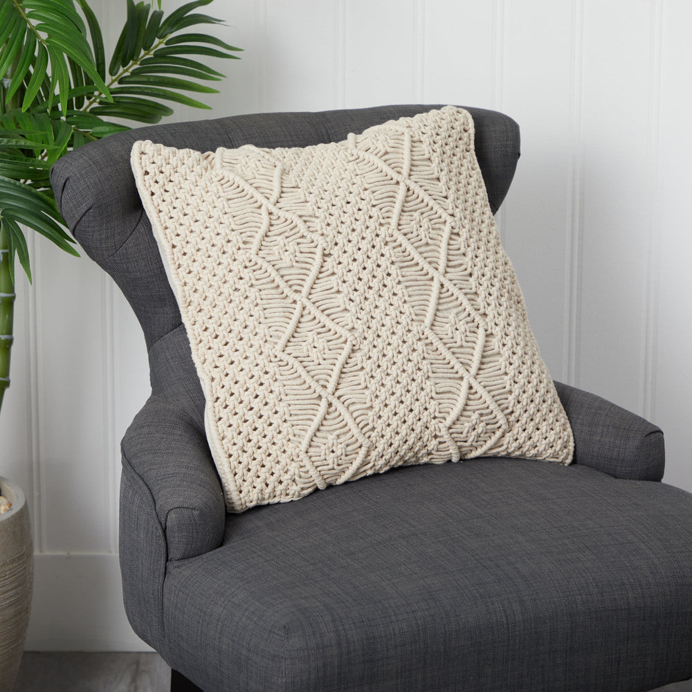 
                      
                        Boho Woven Macrame Decorative Pillow Cover, 16"
                      
                    