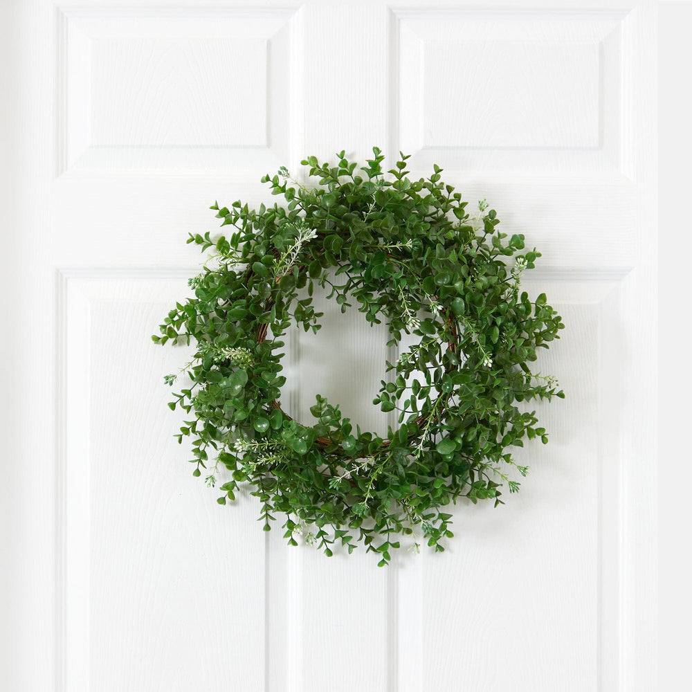 
                      
                        18” Eucalyptus Double Ring Wreath with Twig Base
                      
                    