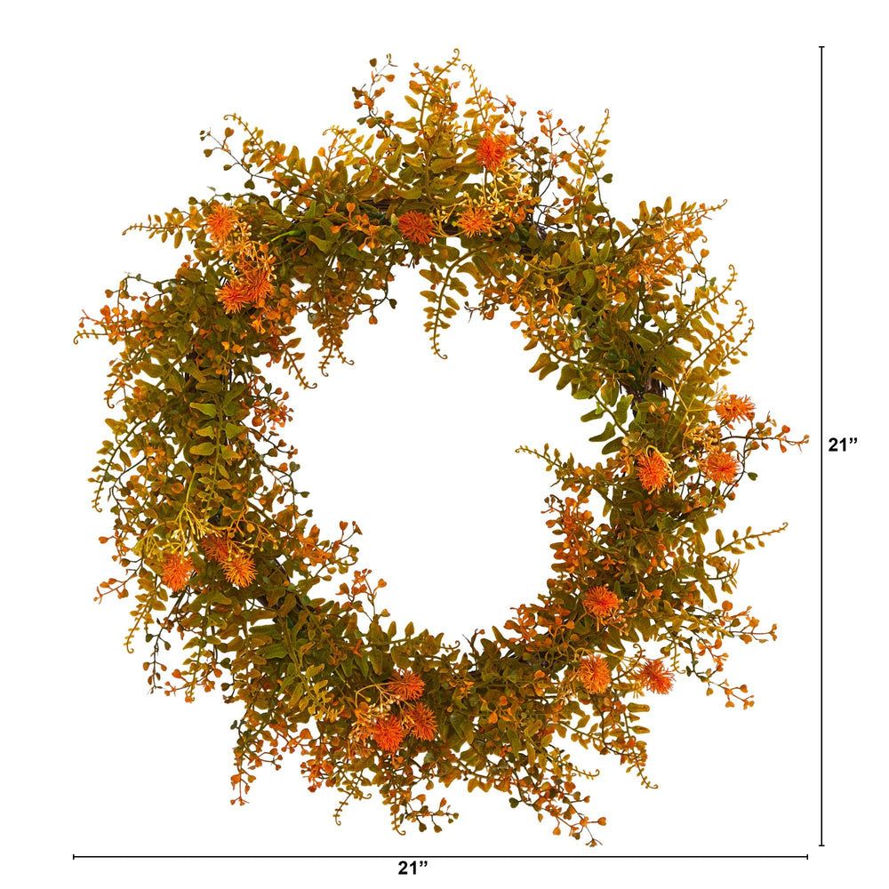 
                      
                        21” Autumn Fern Artificial Wreath
                      
                    