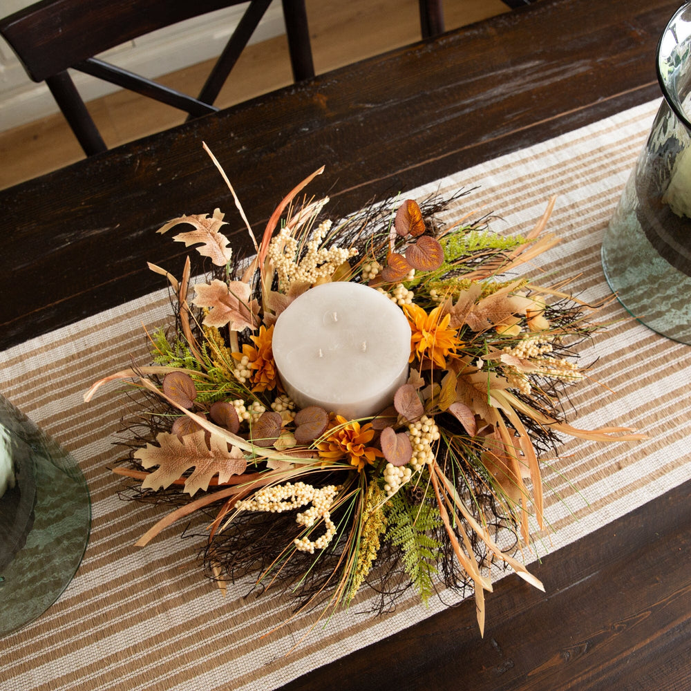 
                      
                        22” Autumn Dahlia and Berries Artificial Fall Wreath
                      
                    