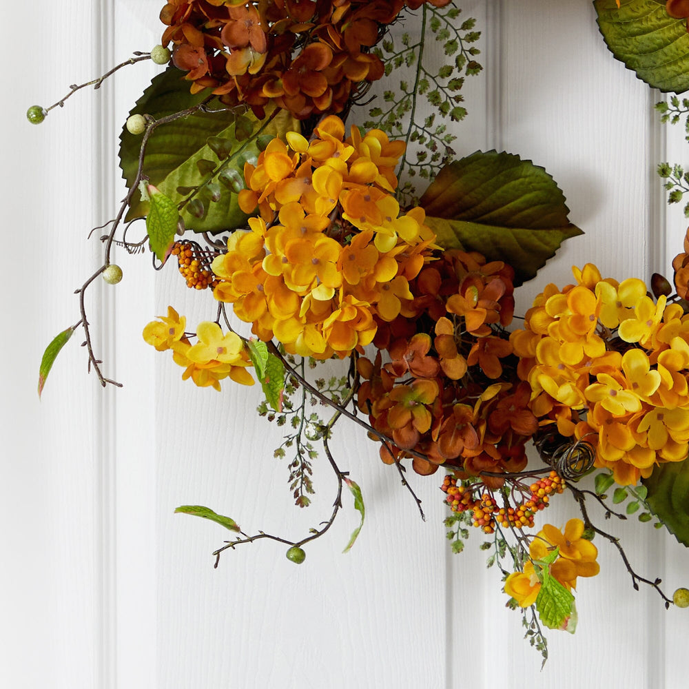 
                      
                        24” Fall Hydrangea Artificial Autumn Wreath
                      
                    
