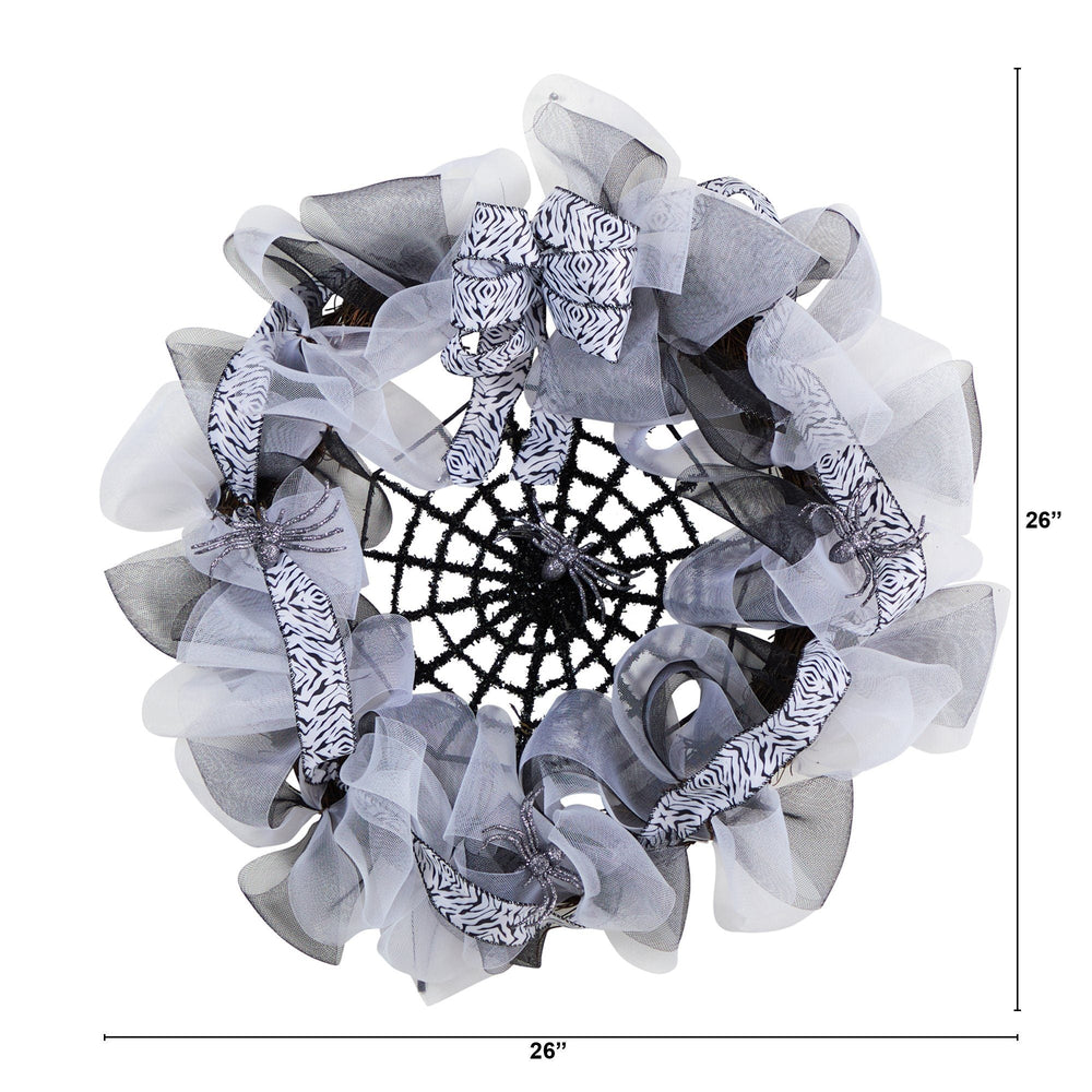 
                      
                        26” Halloween Spider Web Mesh Wreath
                      
                    