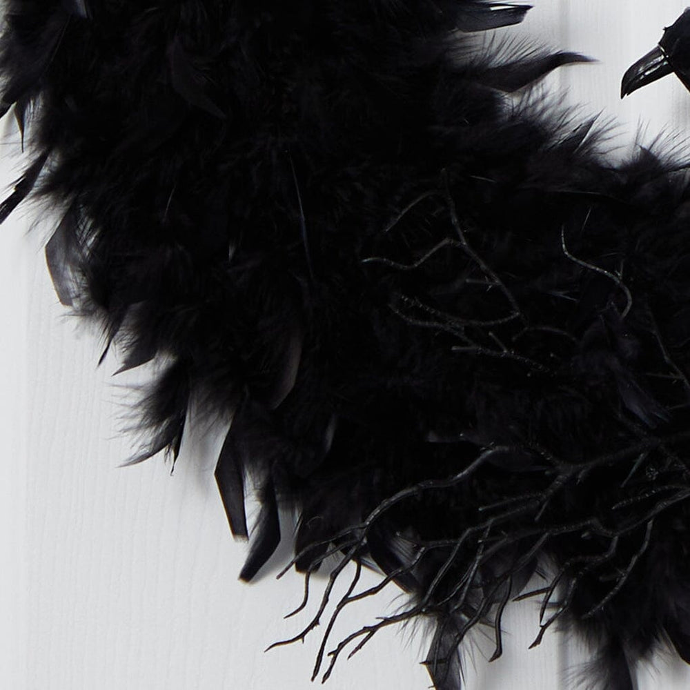 
                      
                        30" Halloween Raven Feather Wreath
                      
                    