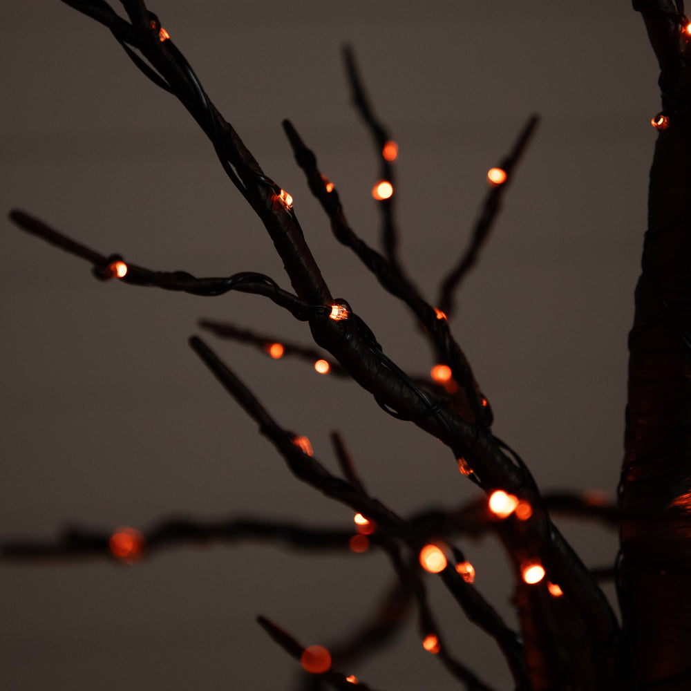 
                      
                        4’ Pre-Lit Halloween Black Twig Artificial Fall Tree with 240 Orange & Purple LED Lights
                      
                    