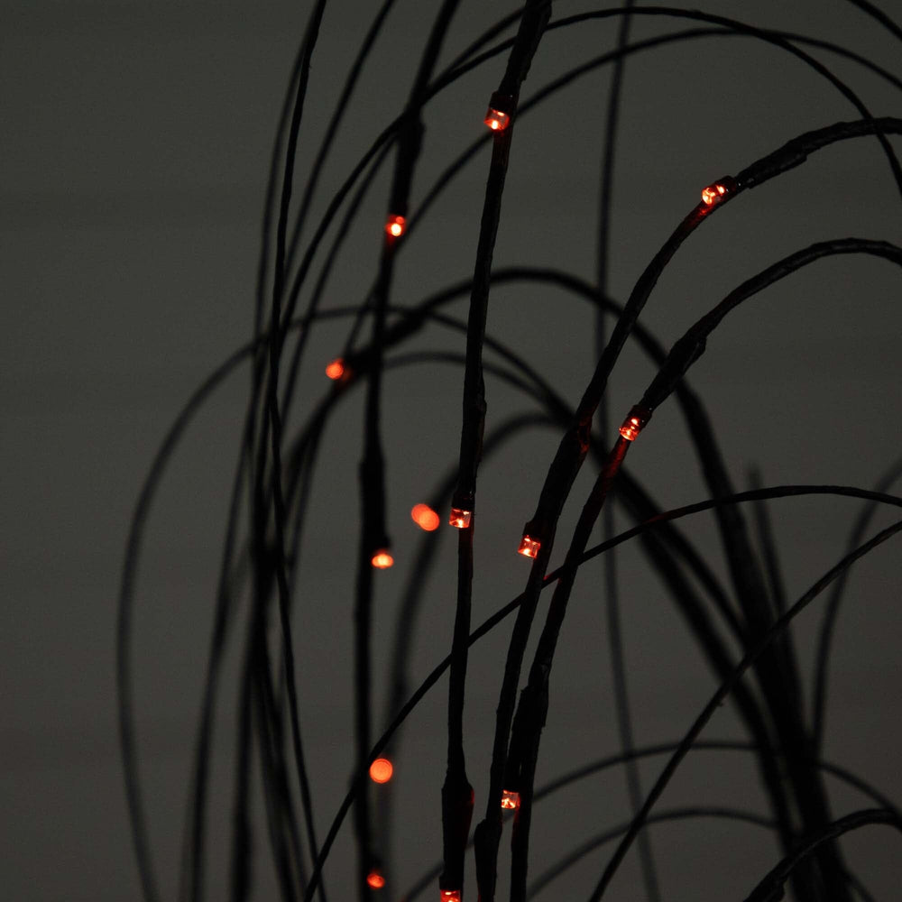 
                      
                        4’ Pre-Lit Halloween Black Willow Artificial Fall Tree with 120 Orange & Purple LED Lights
                      
                    