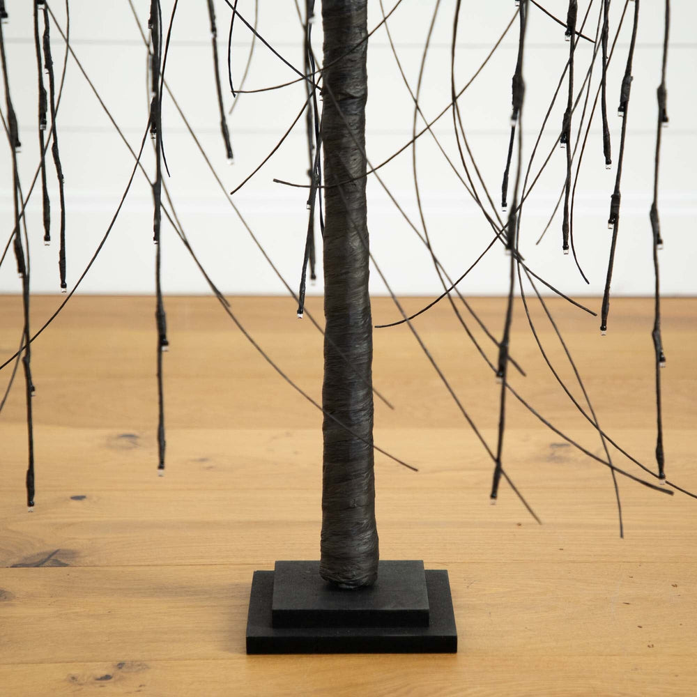 
                      
                        4’ Pre-Lit Halloween Black Willow Artificial Fall Tree with 120 Orange & Purple LED Lights
                      
                    