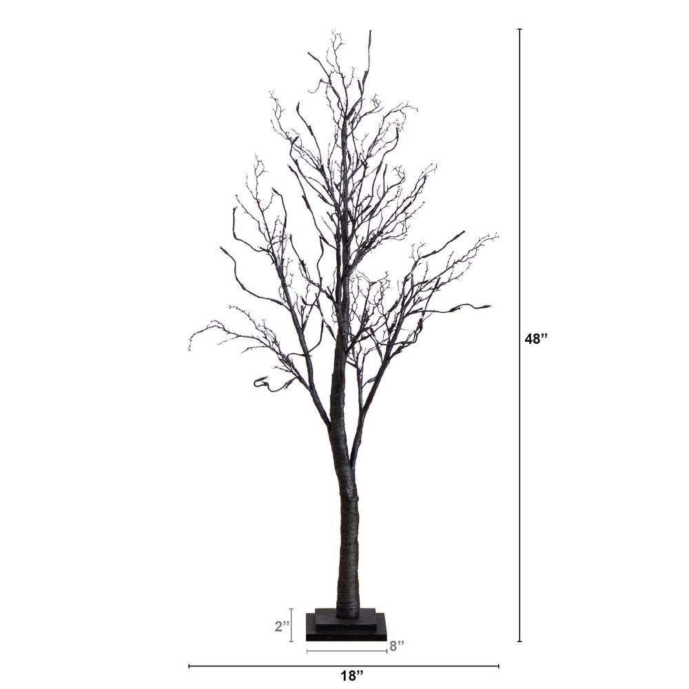 
                      
                        4’ Pre-Lit Halloween Deluxe Black Twig Artificial Fall Tree with 81 Orange & Purple LED Lights
                      
                    