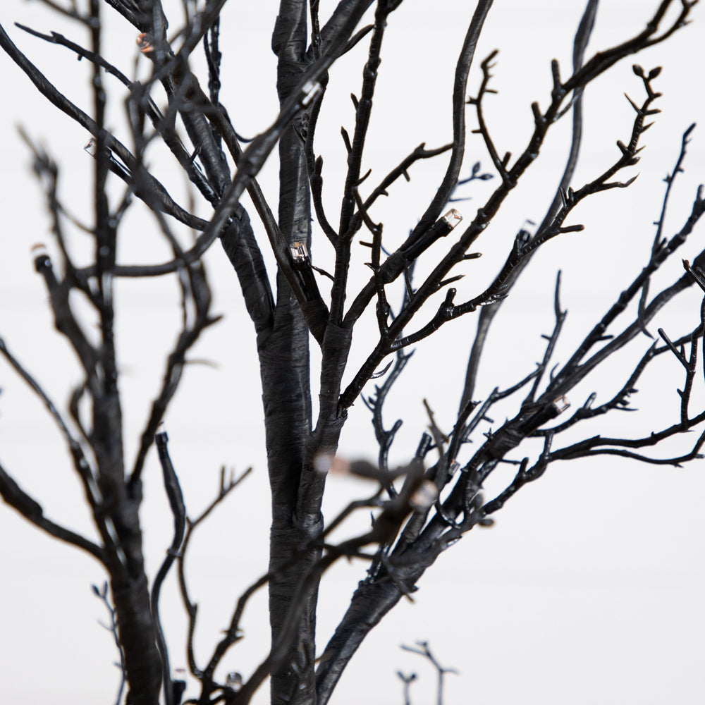 
                      
                        4’ Pre-Lit Halloween Deluxe Black Twig Artificial Fall Tree with 81 Orange & Purple LED Lights
                      
                    