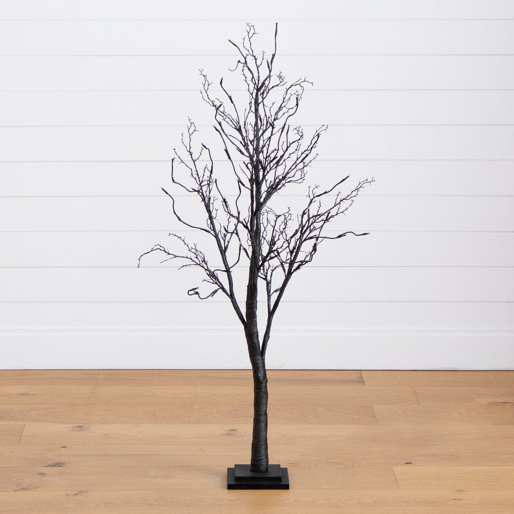 
                      
                        4’ Pre-Lit Halloween Deluxe Black Twig Artificial Fall Tree with 81 Orange & Purple LED Lights
                      
                    