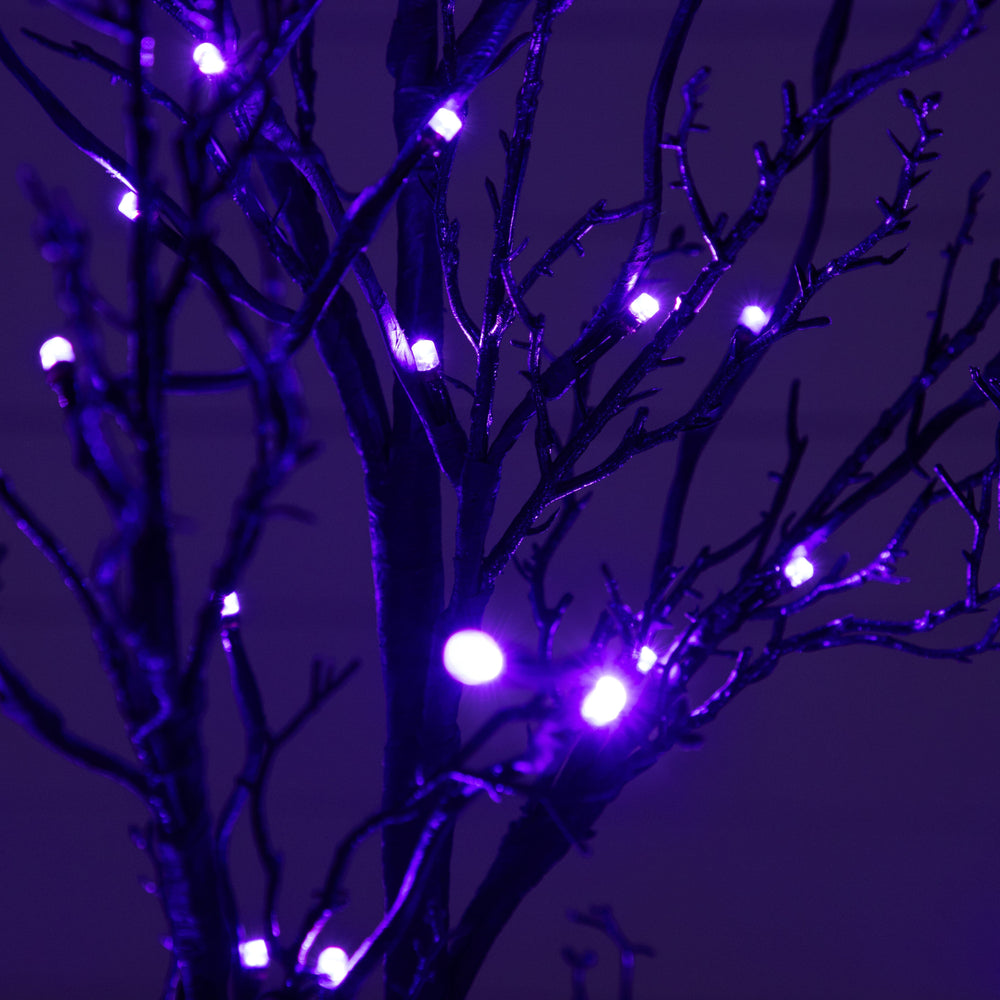 
                      
                        4’ Pre-Lit Halloween Deluxe Black Twig Artificial Fall Tree with 81 Orange & Purple LED Lights
                      
                    