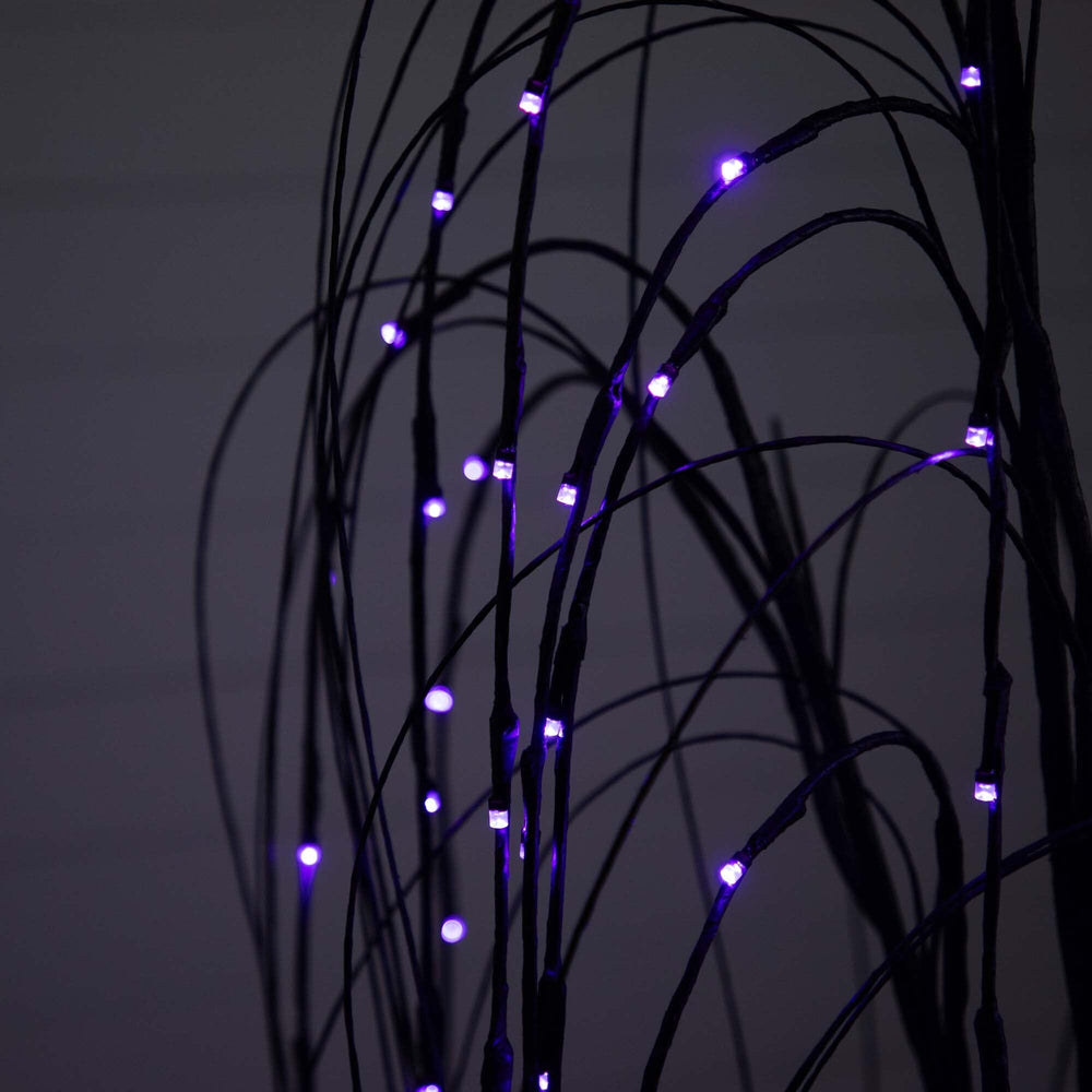 
                      
                        5’ Pre-Lit Halloween Black Willow Artificial Fall Tree with 144 Orange & Purple LED Lights
                      
                    