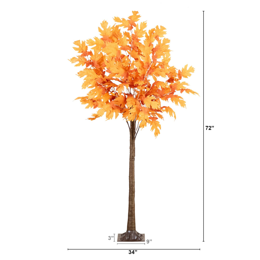 
                      
                        6’ Pre-Lit Autumn Maple Artificial Fall Tree with 300 Warm White LED Lights
                      
                    