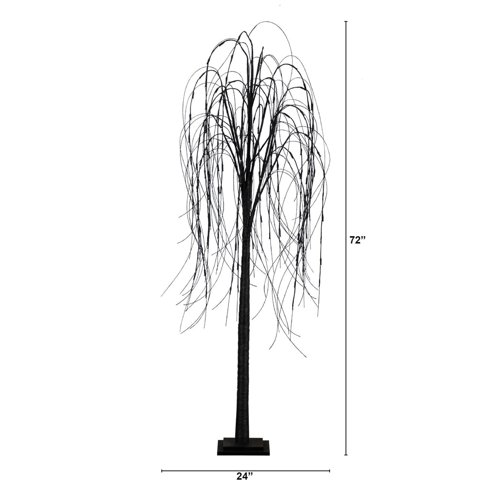 
                      
                        6’ Pre-Lit Halloween Black Willow Artificial Fall Tree with 160 Orange & Purple LED Lights
                      
                    