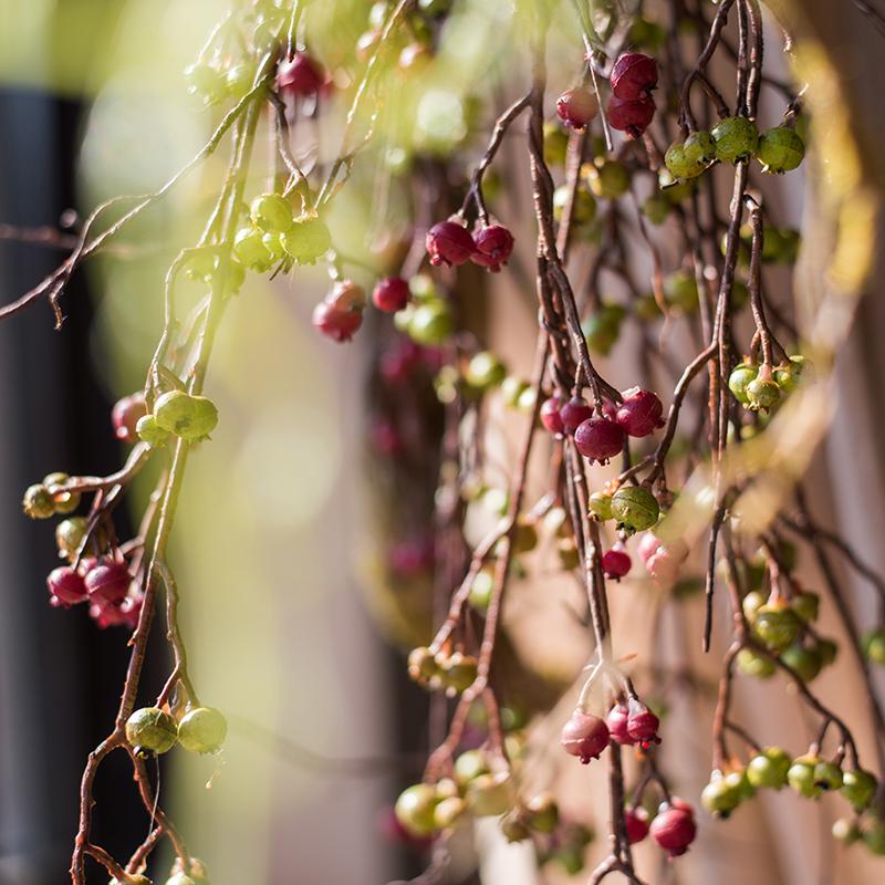 Rustic Reach Artificial Berry Vines Green and Red 35" Tall