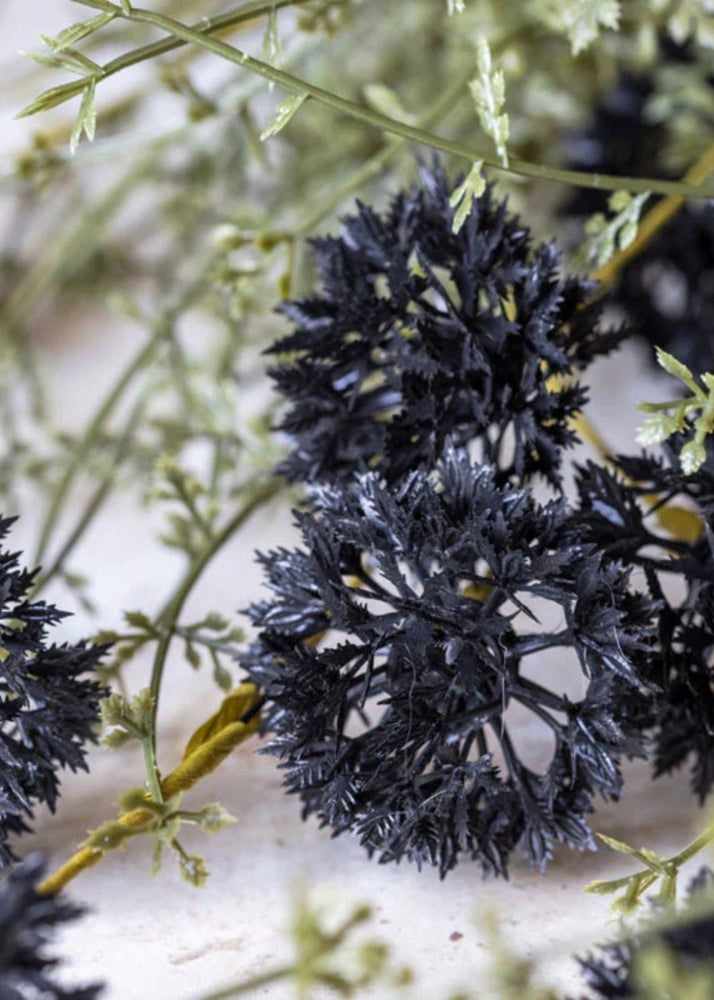 Afloral Artificial English Melaleuca Wildflower Branch in Black - 20.5" - lily & onyx