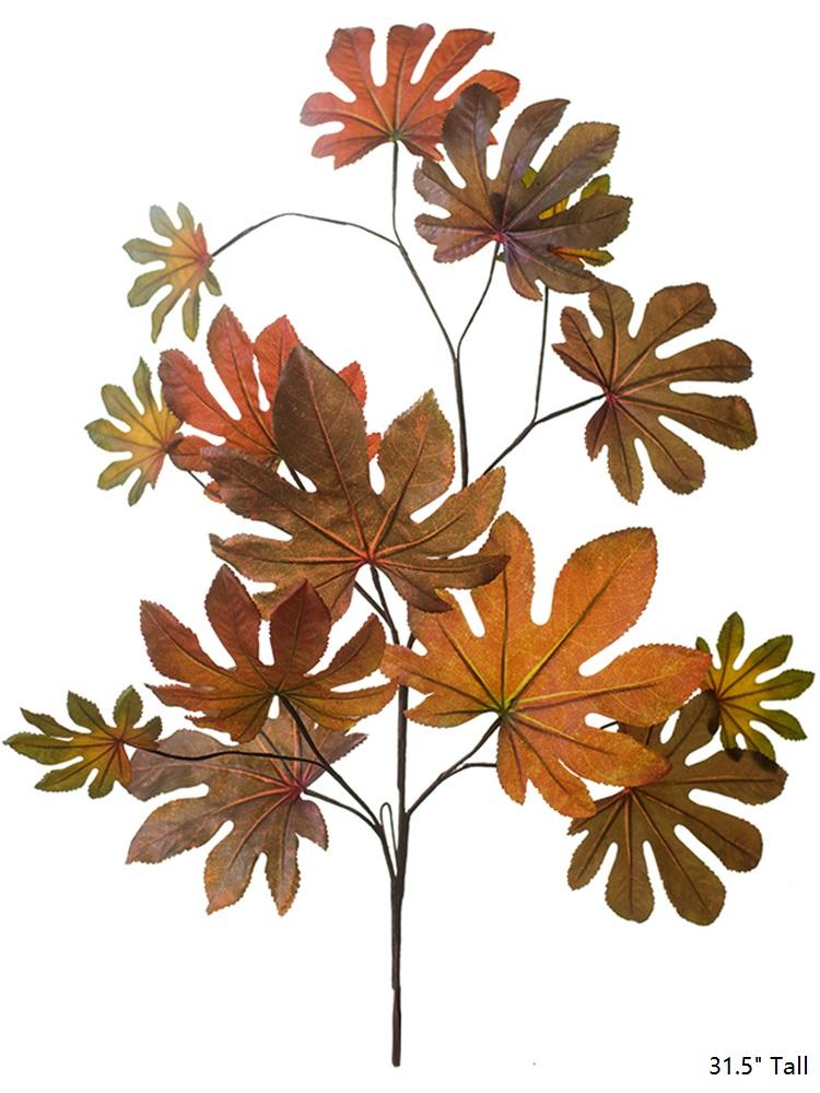 
                      
                        RusticReach Artificial Faux Fatsia Leaf in Autumn Red 32" Tall - lily & onyx
                      
                    