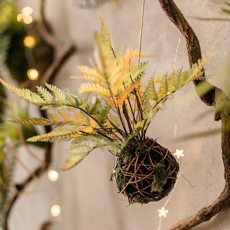 RusticReach Artificial Fern Ball Faux Plant Fall Color - lily & onyx