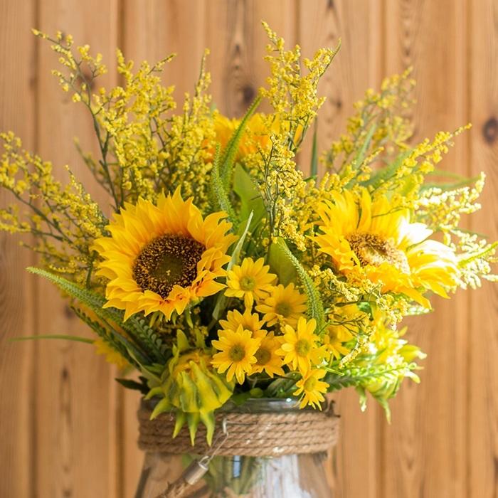 
                      
                        Artificial Faux Silk Yellow Sunflower Bouquet 21" Tall
                      
                    