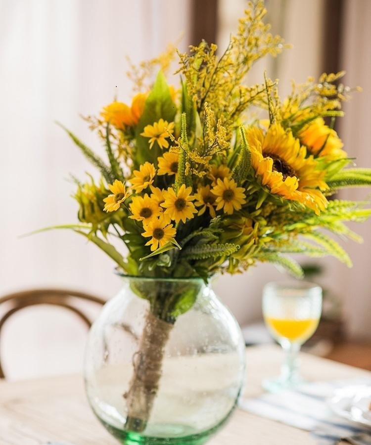 
                      
                        Artificial Faux Silk Yellow Sunflower Bouquet 21" Tall
                      
                    