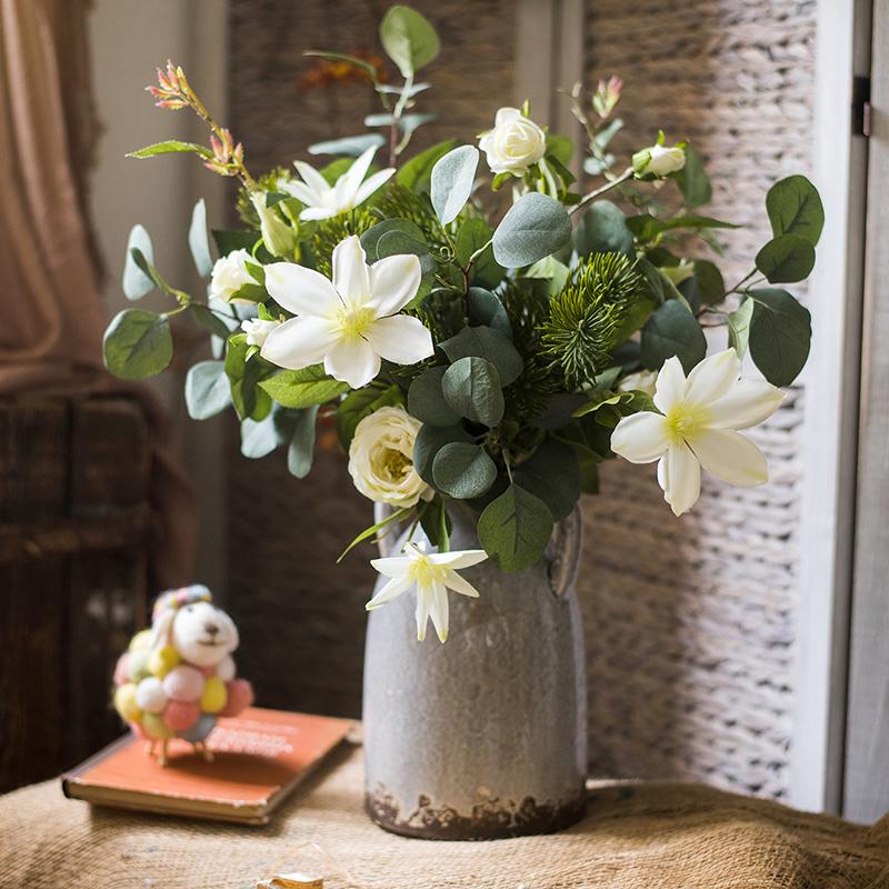 
                      
                        Artificial Clematis Flower Bouquet in Greenery, 20" Tall
                      
                    