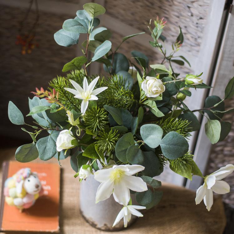 
                      
                        Artificial Clematis Flower Bouquet in Greenery, 20" Tall
                      
                    