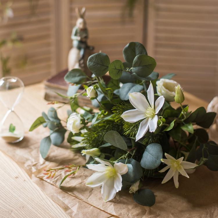 
                      
                        Artificial Clematis Flower Bouquet in Greenery, 20" Tall
                      
                    