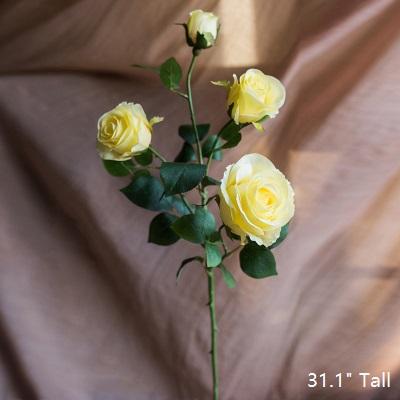 
                      
                        Artificial Faux Silk Yellow Rose Bloom Stem 31" Tall
                      
                    