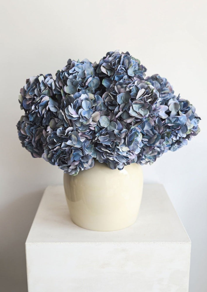 Afloral Artificial Hydrangea Blooming Flower in Blue, 21" - lily & onyx