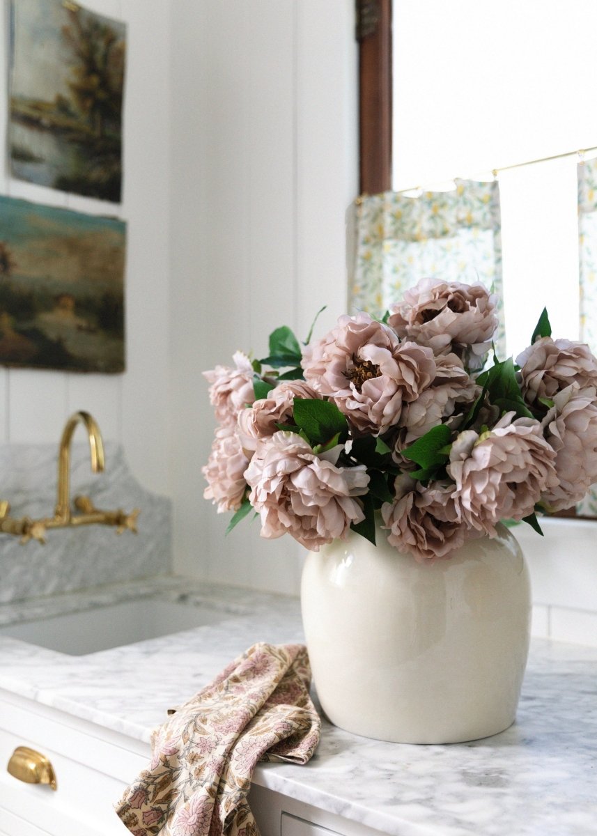Afloral Artificial Peony Flower in Taupe Mauve - 18.5" - lily & onyx