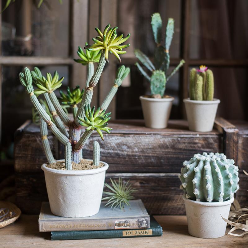 Artificial Faux Cactus Bonsai Potted Plant