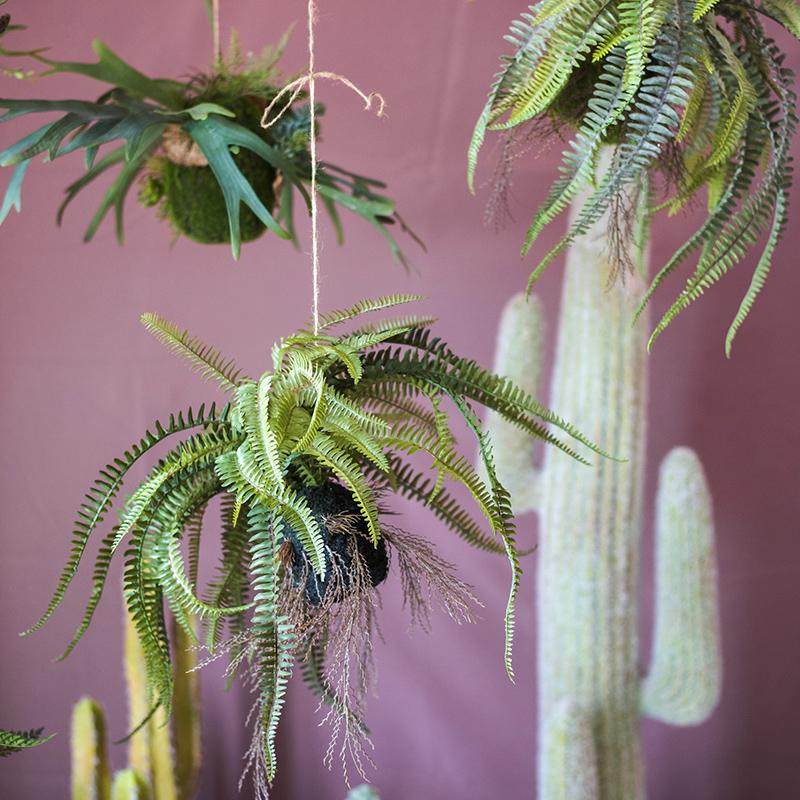 Artificial Faux Hanging Fern Plant