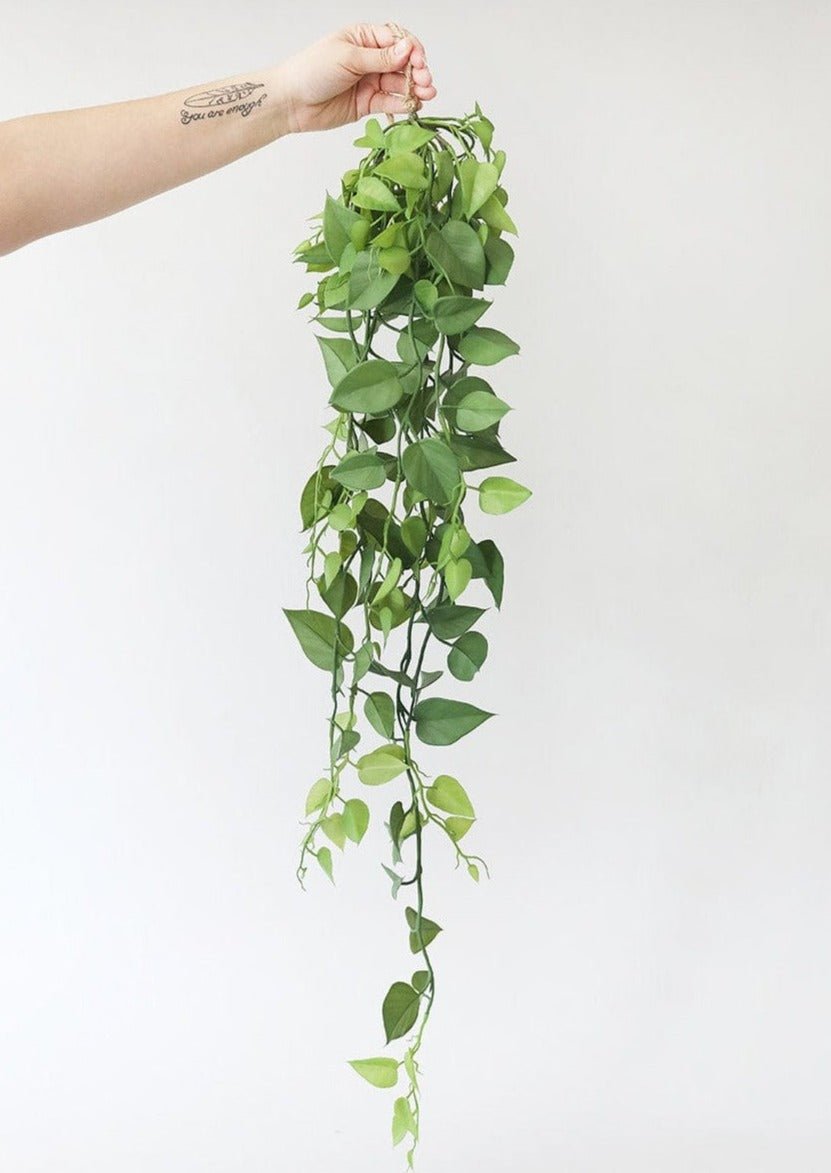 Afloral Artificial Plants Hanging Philodendron Bush - 32