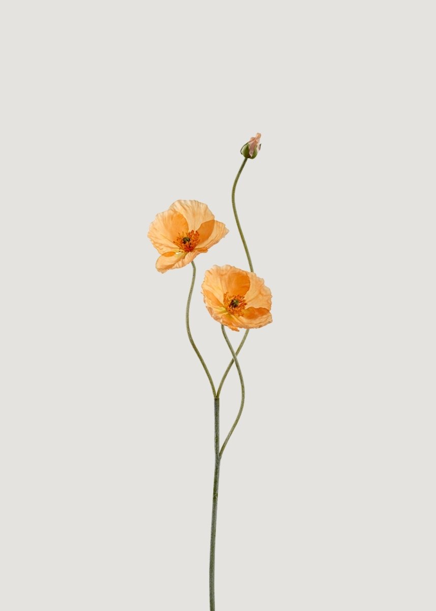 Afloral Artificial Poppy Flowers in Coral Orange - 29" - lily & onyx