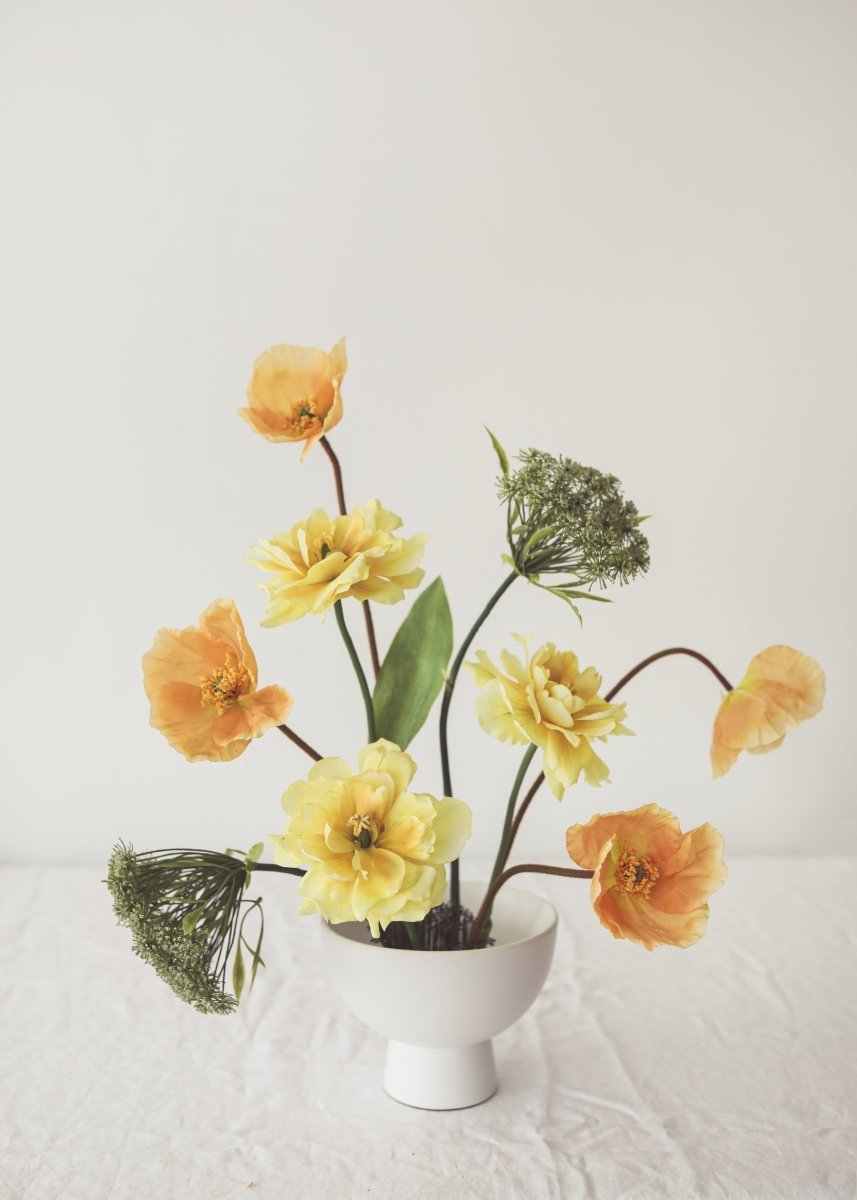 Afloral Artificial Poppy Flowers in Coral Orange - 29" - lily & onyx