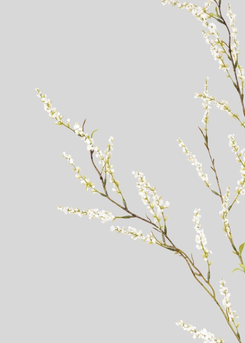 Afloral Artificial Spirea Wildflower Branch in White - 39.5" - lily & onyx
