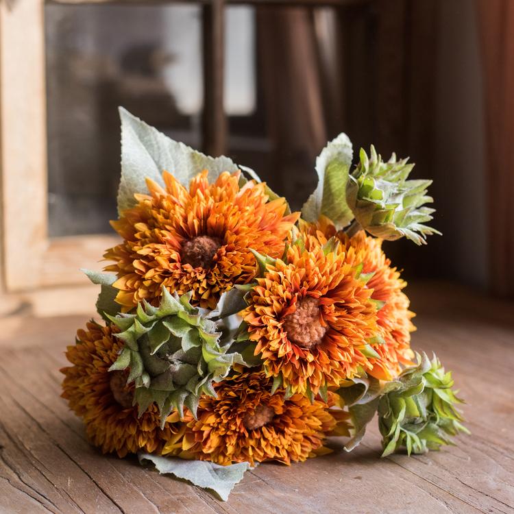 
                      
                        Artificial Sunflower Bouquet in Green or Orange, 18" Tall
                      
                    